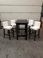 Table haute et 4 chaises, Maison & Meubles, 90 cm ou plus, 4 tabourets, Comme neuf, Enlèvement