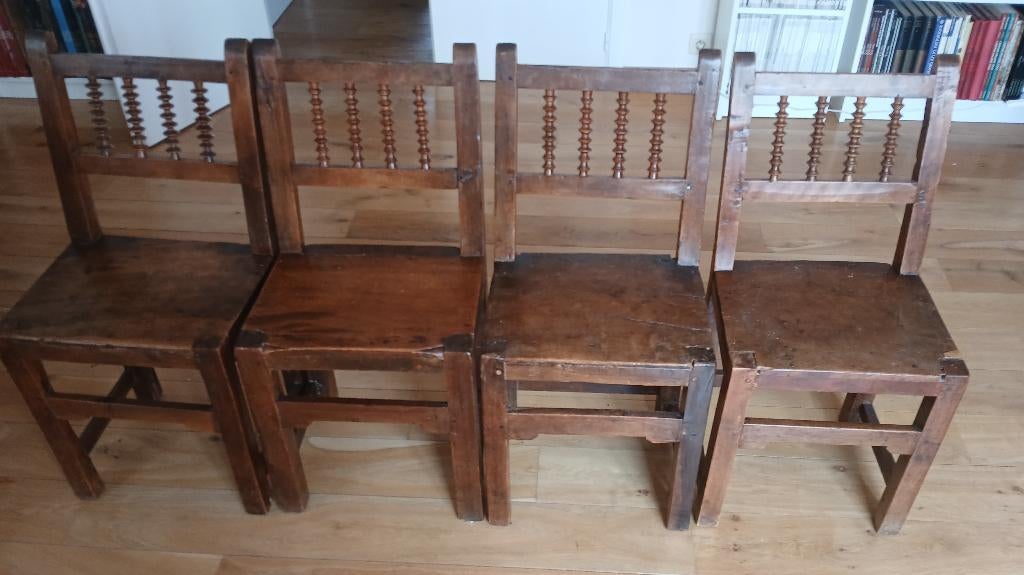 Chaises, Maison & Meubles, Chaises, Utilisé, Quatre, Bois, Brun, Enlèvement