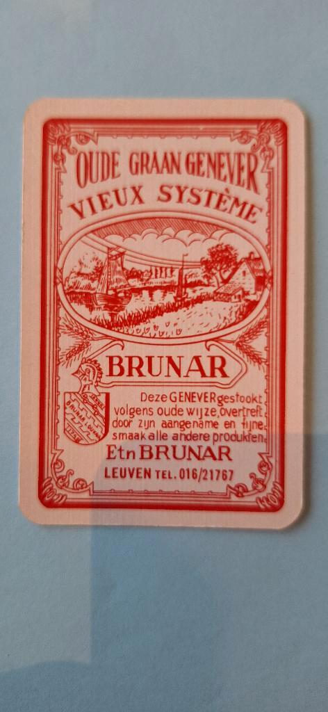 Carte à jouer Leuven_Brunar red_242, Collections, Cartes à jouer, Jokers & Jeux des sept familles, Utilisé, Carte(s) à jouer, Enlèvement ou Envoi