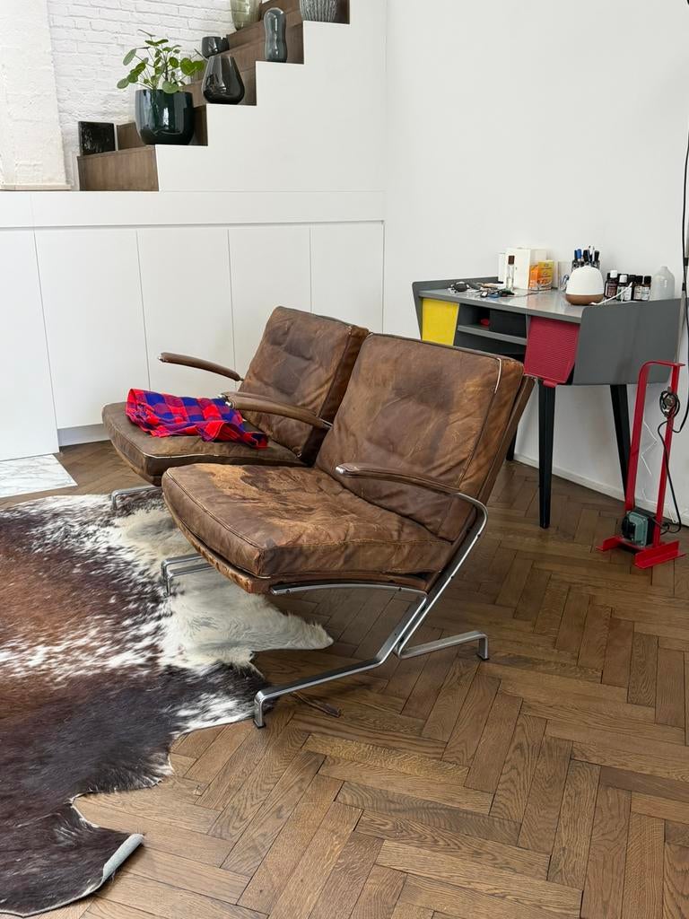 Fauteuils en cuir, Enlèvement, Utilisé, Cuir, Vintage