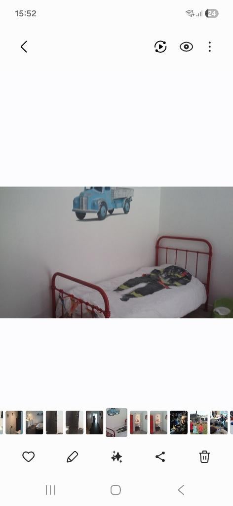 Metalen kinderbed, Ophalen, Gebruikt, 90 cm, Eenpersoons
