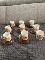 Vintage koffieservies 9 kopjes + 8 bordjes beiers porselein, Ophalen of Verzenden, Porselein