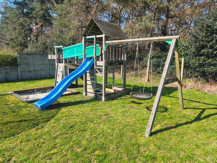 Speeltoestel jungle gym, Enfants & Bébés, Jouets | Extérieur | Aires de jeux, Toboggan, Corde d'escalade, Bac à sable, Enlèvement
