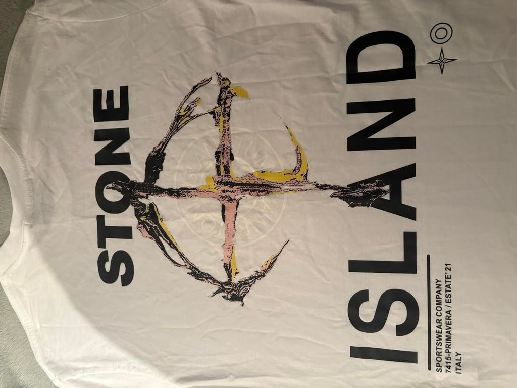 Stone island T-Shirt - wit, Envoi, Comme neuf, Taille 52/54 (L), Blanc