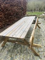 Picknicktafel Massief Grenen, Ophalen, Zo goed als nieuw, Inklapbaar, Rechthoekig