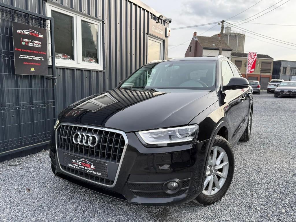 Audi Q3 2.0 TDi Quattro/ 1e Man/ Cuir/ GPS/ Entretien+CT OK, Auto's, Euro 5, Bi-Xenon koplampen, Zwart, 4 cilinders