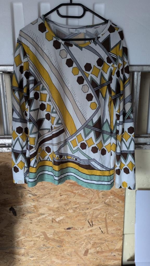 witte trui met tekeningen  - XL/XXL - 5€, Kleding | Dames, Grote Maten, Ophalen of Verzenden, Zo goed als nieuw, Trui of Vest