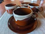 3 tassen en onderbordjes, Enlèvement ou Envoi, Utilisé, Poterie, Tasse(s) et/ou soucoupe(s)