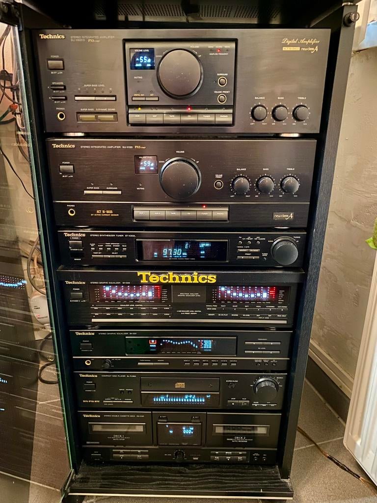 technics complete midi set plus technics kast, Ophalen, Zo goed als nieuw, Cassettedeck