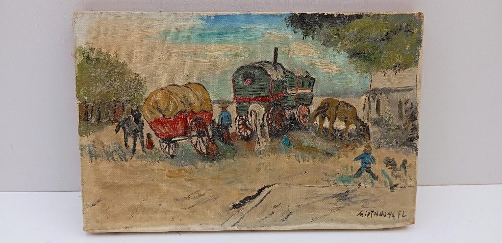 ANTHOONS oud schilderij ( Vincent Van Gogh ), Ophalen of Verzenden