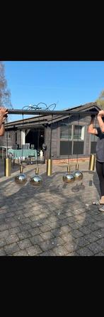 Exclusieve Design Hanglamp -7 Lichts-Goud/Messing & Rookglas, Antiek en Kunst, Ophalen