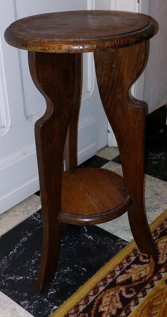 Vintage houten bijzettafeltje in eik., Ophalen