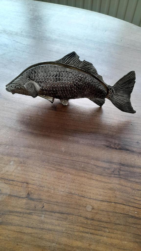 Vis servethouder, verzilverd, Huis en Inrichting, Ophalen, Gebruikt, Zilver