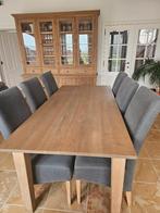 Tafel met 6 stoelen, Huis en Inrichting, Tafels | Eettafels, Ophalen, Gebruikt, Eikenhout, 200 cm of meer