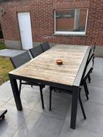 Tuintafel Teak uittrekbaar 220 - 330 cm + 10 stoelen, Ophalen, Gebruikt, Meer dan 8 zitplaatsen, Tuinset