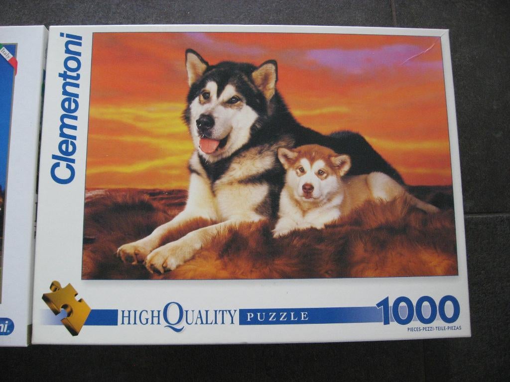 Puzzel Clementoni 1000 st Siberian Husky, Hobby & Loisirs créatifs, Sport cérébral & Puzzles, Enlèvement ou Envoi, 500 à 1500 pièces
