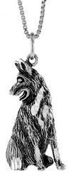 Pendentif en argent en forme de berger allemand, Neuf, Enlèvement ou Envoi, Animal, Argent