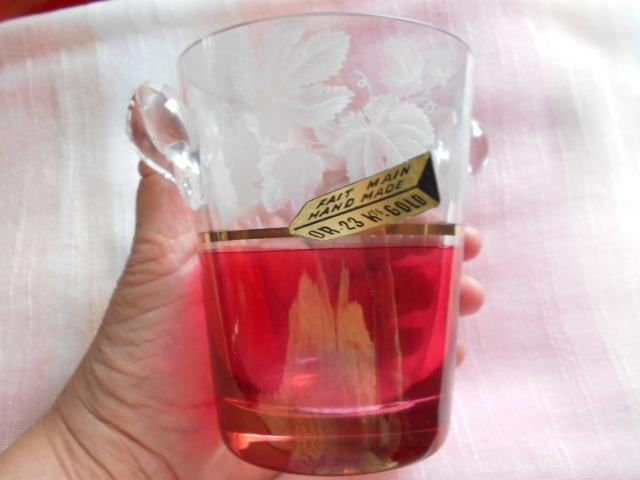 ijsemmertje kristal, hand made, intakt, + kandelaar, Ophalen of Verzenden, Nieuw, Kristal, Glas of Glazen