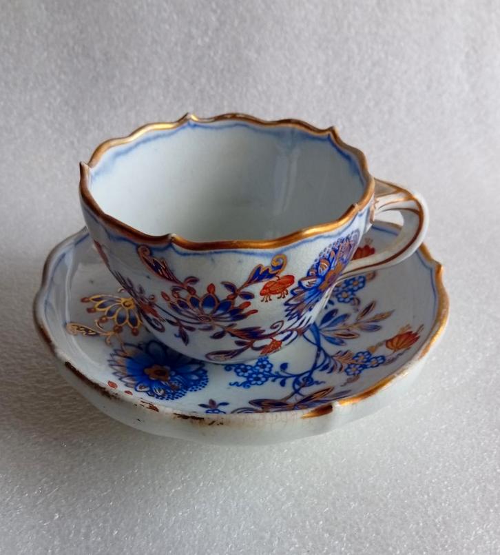 antiek kopje met schotel Meisen, Antiek en Kunst, Antiek | Porselein, Ophalen of Verzenden