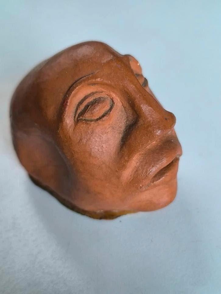 Miniatuur terracotta hoofdje, Antiek en Kunst, Ophalen of Verzenden
