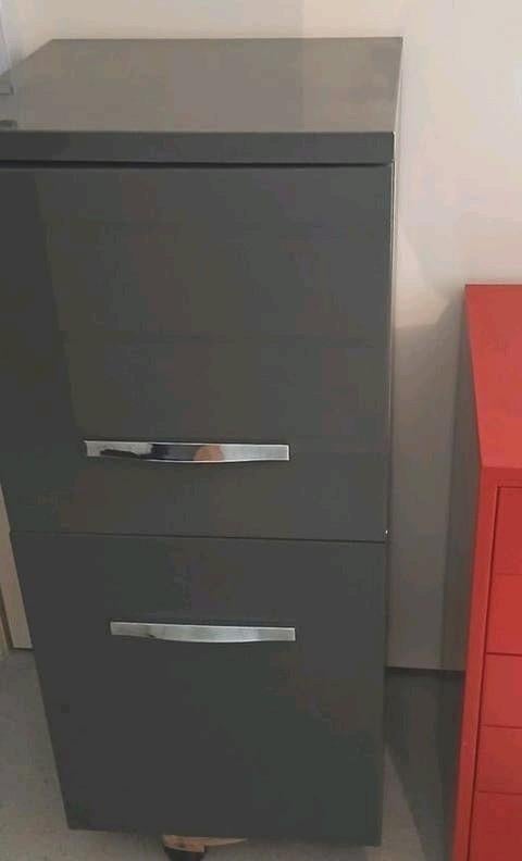 ✨️ Ikéa laqué gris 2 portes mural placard poignées chromées, Maison & Meubles, Enlèvement, Utilisé, Moderne design Ikéa