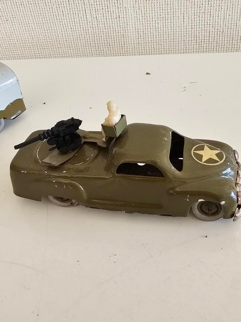 Camion Jouet Ancien AMB Marchesini – US Army, Tôle Italienne, Miniature 1/43