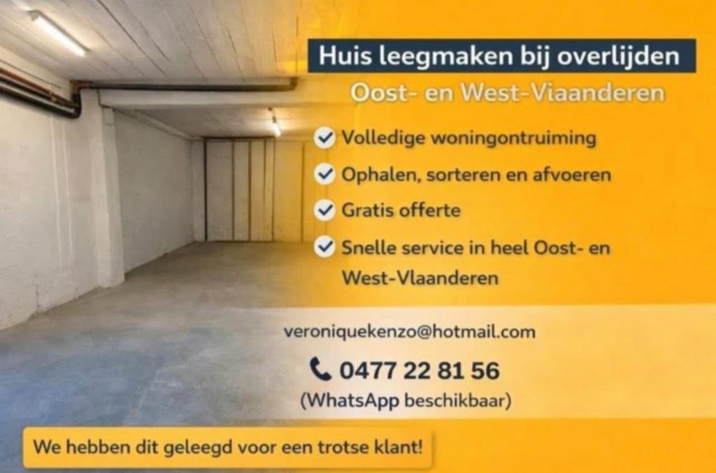 offerte inboedels/huizen legen, Ophalen