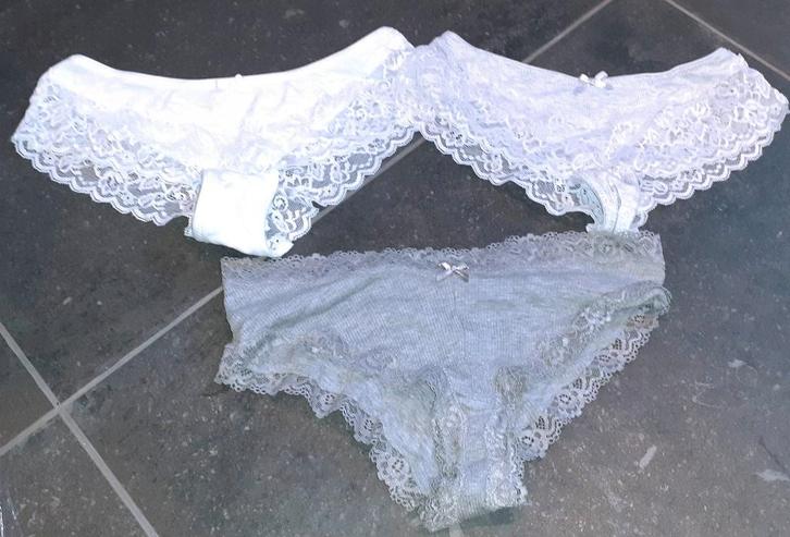 slip set 3 met kant Zeeman S, Kleding | Dames, Ondergoed en Lingerie, Slip, Ophalen of Verzenden