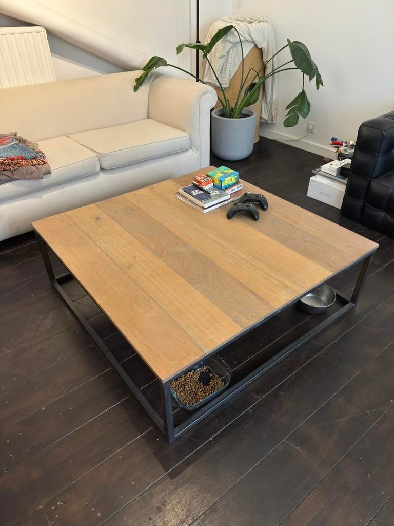 Salontafel (op maat gemaakt), Ophalen, Vierkant, Zo goed als nieuw, 100 tot 150 cm