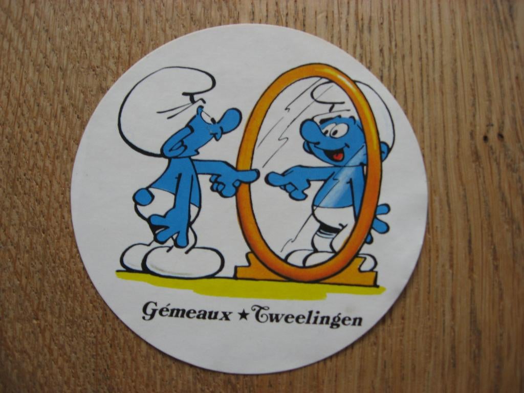 Smurfen Tweelingen Milkana 10 cm Sticker, Collections, Enlèvement ou Envoi, Schtroumpfs, Neuf, Image, Affiche ou Autocollant