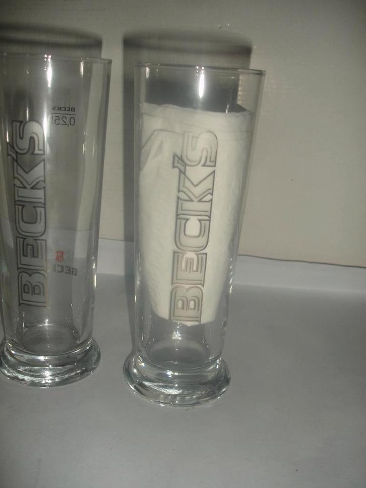 6 bierglazen Beck's Bier voor € 2,00, Verzamelen, Biermerken, Nieuw, Glas of Glazen, Overige merken, Ophalen of Verzenden