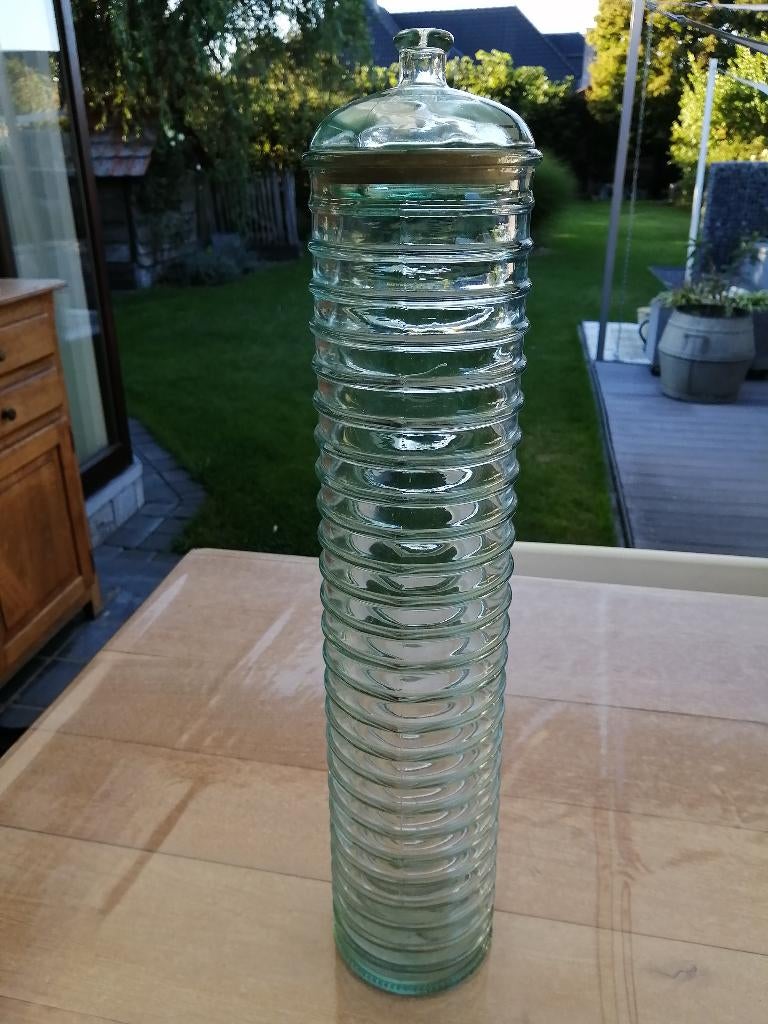 Grote glazen bewaarpot, Ophalen, Glas, Zo goed als nieuw, Voorraadpot