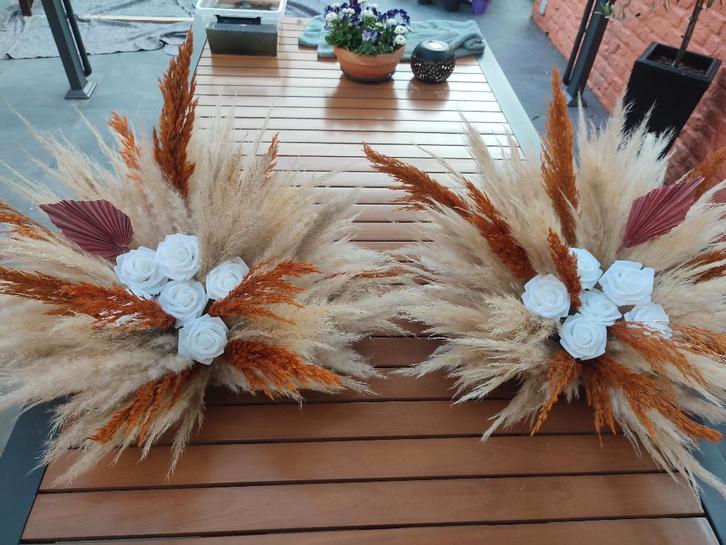 Composition florale bohème en pampas, Hobby & Loisirs créatifs, Articles de fête, Utilisé, Article de fête, Enlèvement ou Envoi