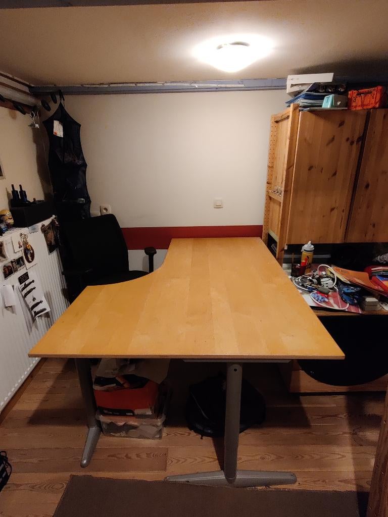 bureau, table de bureau - asymétrique - 160 x 120, Moderne, Enlèvement, Réglable en hauteur, Utilisé