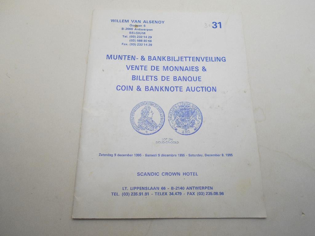 ancien catalogue vente monnaies et billets estimations 1995, Ophalen of Verzenden, Munten en Bankbiljetten