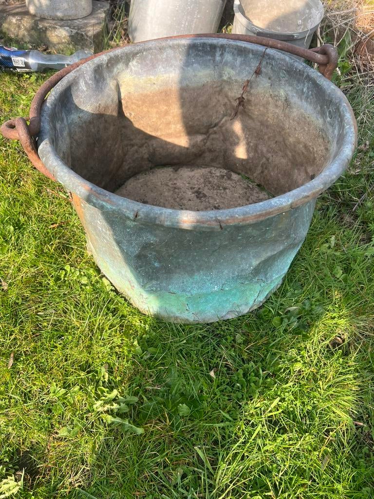 Chaudron en cuivre et 26 kg d acier, Jardin & Terrasse, Enlèvement, Comme neuf, Jardin