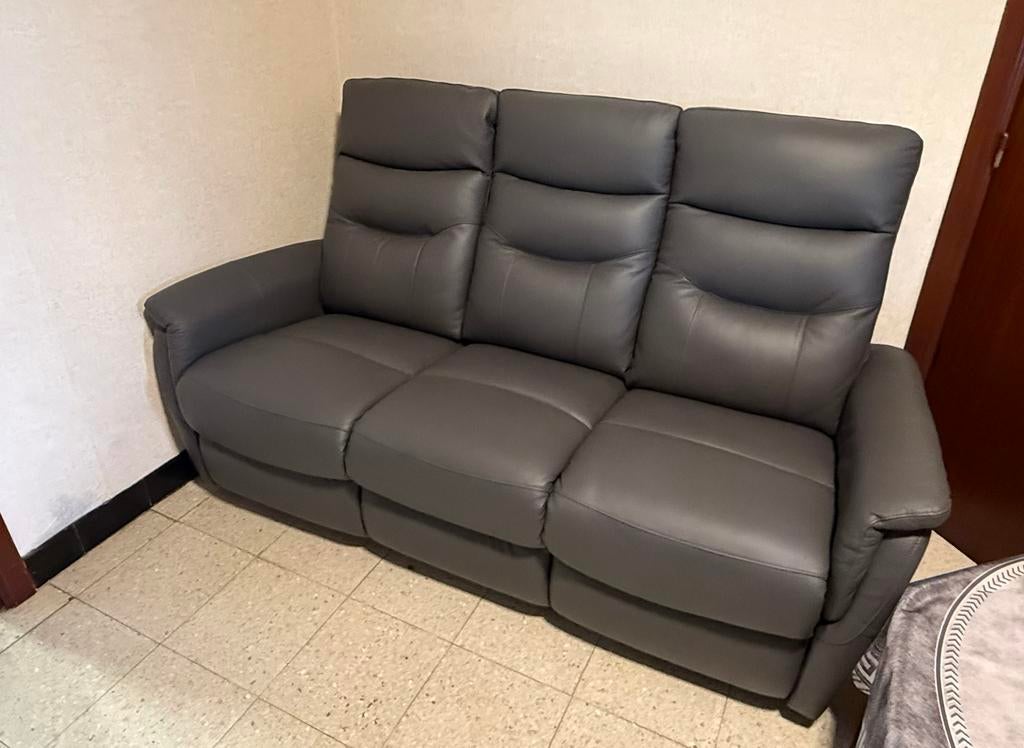 Salon 3 places + 1 +1 cuir, 75 à 100 cm, 125 cm ou plus, Comme neuf, Enlèvement