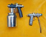 2 Pistolets à peinture complet en inox 1Litre, Bricolage & Construction, Matériel de peinture, Enlèvement, Utilisé, Autres types