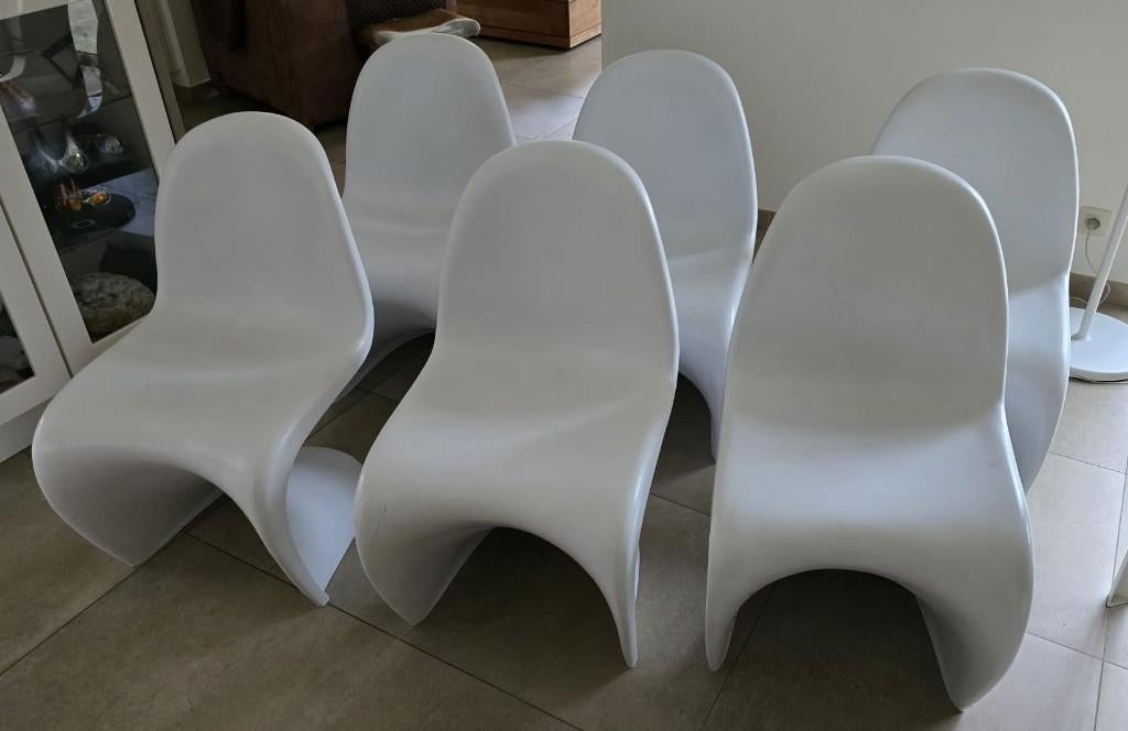 Lot de 6 chaises salle à manger, Maison & Meubles, Chaises, Enlèvement, Utilisé, Blanc, Cinq, Six Chaises ou plus