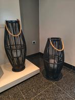 Kaarsenhouders in hout zwart gelakt, Ophalen, Gebruikt, 50 tot 75 cm, Zwart