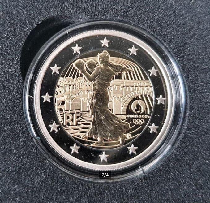 Frankrijk 2 euro 2023 proof Olympische Spelen 2024, Timbres & Monnaies, Monnaies | Europe | Monnaies euro, Monnaie en vrac, 2 euros
