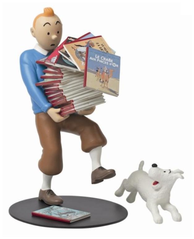 TINTIN TENANT LES ALBUMS V1 COMME NEUF B/C, Collections, Enlèvement ou Envoi, Tintin, Neuf, Statue ou Figurine