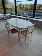 massief eikenhouten tafel 1,6mx0,9m en 6 stoelen..., Huis en Inrichting, Ophalen, Gebruikt