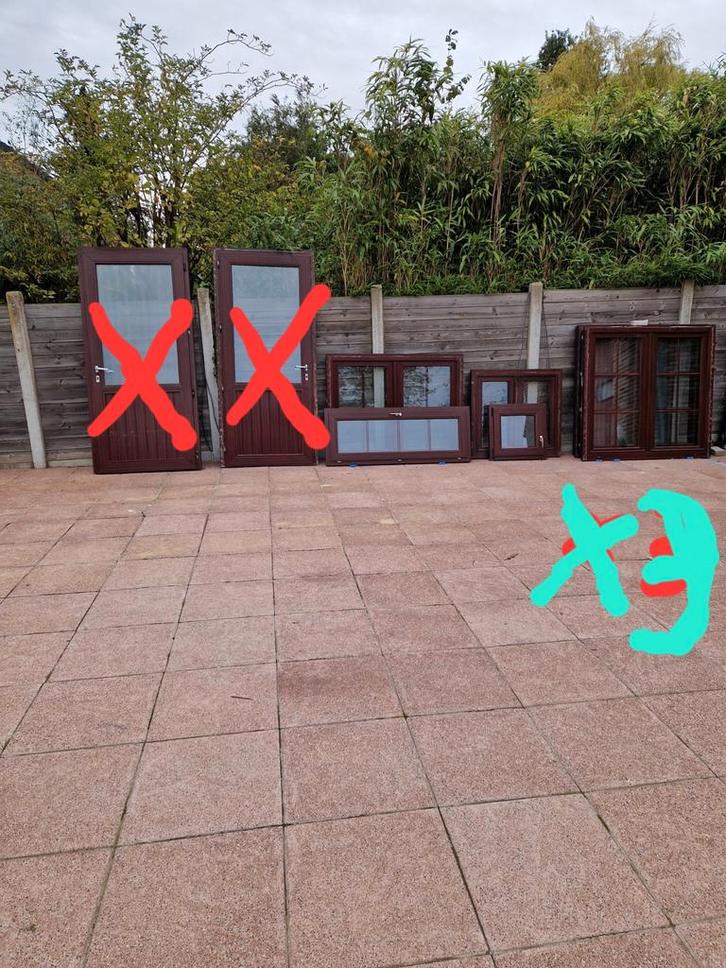 Pvc ramen, Doe-het-zelf en Bouw, Deuren en Vliegenramen, Gebruikt, Overige typen, Glas, Kunststof, Schuifdeur, Ophalen