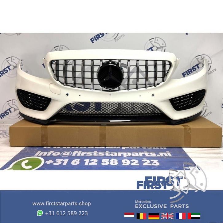 W205 C43 AMG VOORBUMPER + GT GRIL Mercedes C Klasse WIT COMP, Auto-onderdelen, Carrosserie, Bumper, Mercedes-Benz, Voor, Gebruikt