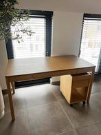 Houten bureau met ladekast + bureaustoel, Huis en Inrichting, Bureaus, Ophalen, Met wielen, Nieuw, Bureau