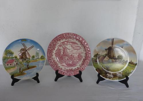 3 Sierborden met een afbeelding van molens voor 3€, Antiek en Kunst, Antiek | Wandborden en Tegels, Ophalen