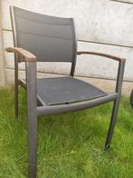 4 handige tuinstoelen hout antraciet, Tuin en Terras, Ophalen, Zo goed als nieuw, Hout