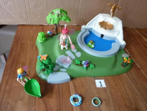 Beau jardin des elfes avec une vraie fontaine avec une fée e, Enfants & Bébés, Jouets | Playmobil, Comme neuf, Ensemble complet