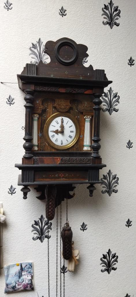 Ancienne horloge mural avec poids, Antiquités & Art, Antiquités | Horloges, Enlèvement ou Envoi